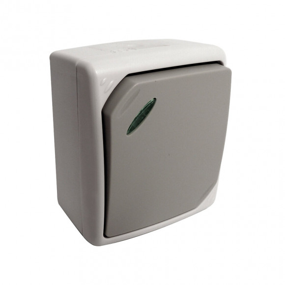 Va & Vient Simple À Voyant Gris Clair - Ip54