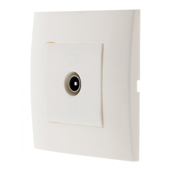 Prise Tv Prêt À Poser - Blanc - Simplea