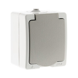 Prise 2p+t 16a Gris Clair Ip54 - Akya