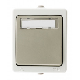 Bouton Poussoir Porte Étiquette Gris Clair Ip54 - Akya