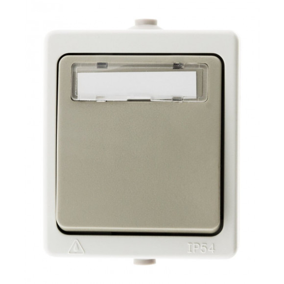 Bouton Poussoir Porte Étiquette Gris Clair Ip54 - Akya