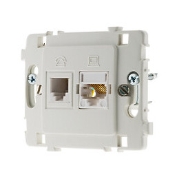 Prise Rj11 + Rj45 Nu Blanc - Clarys