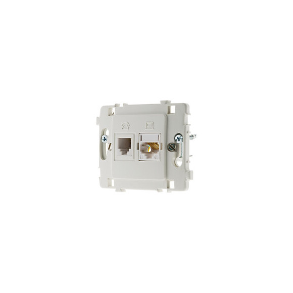 Prise Rj11 + Rj45 Nu Blanc - Clarys