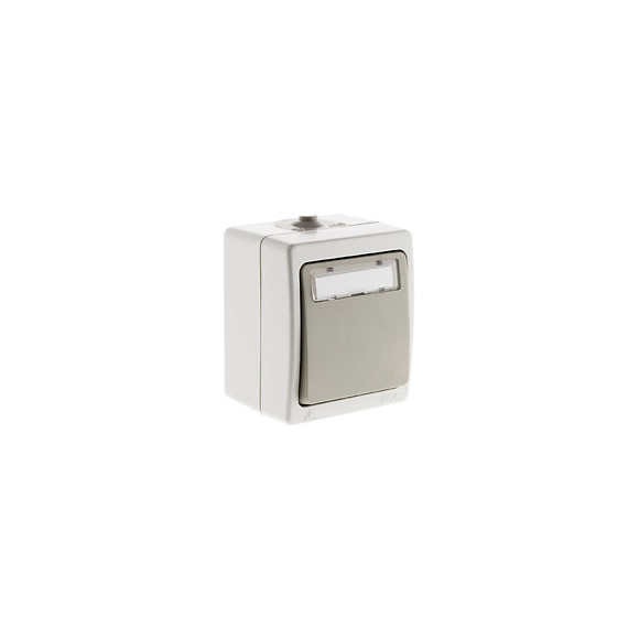 Bouton Poussoir Porte Étiquette Gris Clair Ip54 - Akya