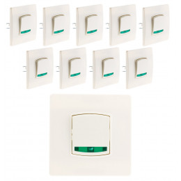 Lot De 10 Boutons Poussoir Voyant Borne-auto Vis + Griffes Blanc - Diwone