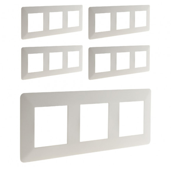 Lot De 5 Triples Plaques De Finition Horizontales Blanches - Artezo