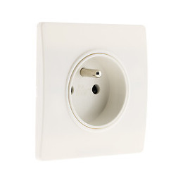 Prise 2p+t 16a Borne-auto + Griffes Blanc - Diwone