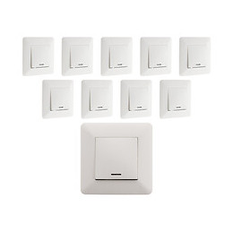 Lot De 10 Interrupteurs Va & Vient À Voyant 10a Blanc - Artezo