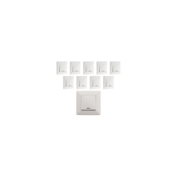 Lot De 10 Interrupteurs Va & Vient À Voyant 10a Blanc - Artezo