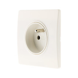 Prise 2p+t 16a Borne-auto + Griffes Blanc - Diwone