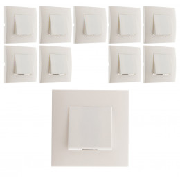 Lot De 10 Va Et Vient Montés Module Large Blanc - Simplea
