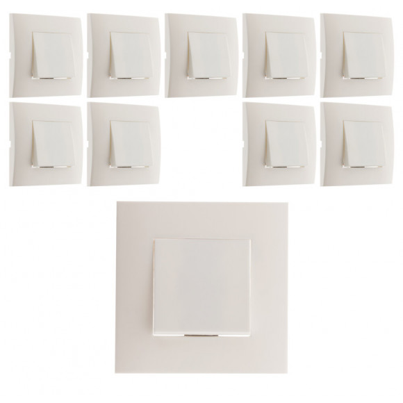 Lot De 10 Va Et Vient Montés Module Large Blanc - Simplea