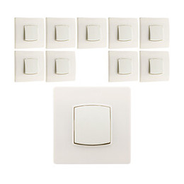 Lot De 10 Va & Vient Borne-auto Vis+griffes Diwone Blanc - Diwone