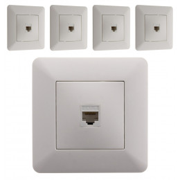 Lot De 5 Prises Rj45 Blanc - Artezo