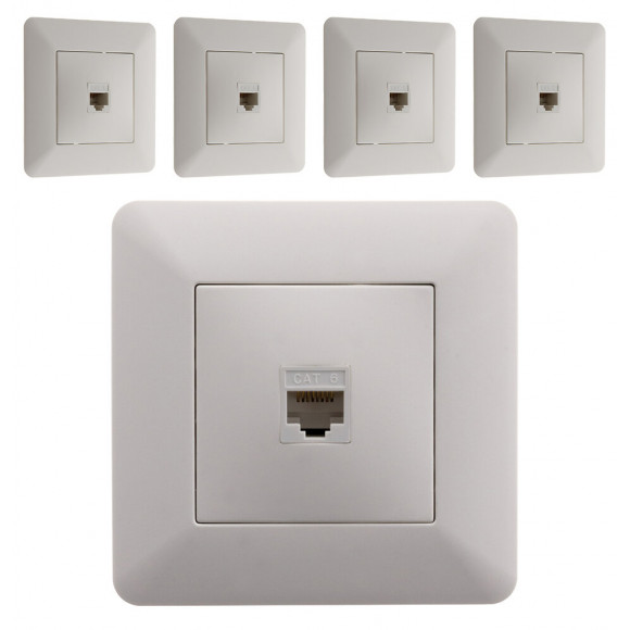Lot De 5 Prises Rj45 Blanc - Artezo