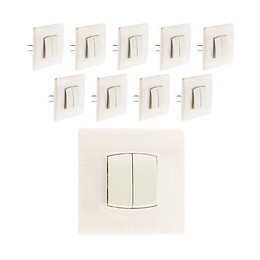 Lot De 10 Double Va Et Vient Borne-auto Vis + Griffes Blanc - Diwone