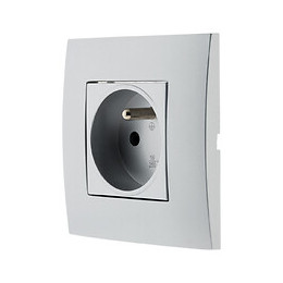 Prise 2p+t Connexion Auto. Prêt À Poser - Silver - Simplea