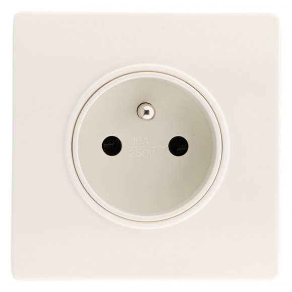 Prise 2p+t 16a Borne-auto + Griffes Blanc - Diwone