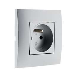Prise 2p+t Connexion Auto. Prêt À Poser - Silver - Simplea