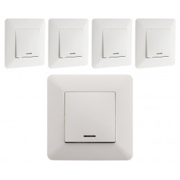 Lot De 5 Interrupteurs Va & Vient À Voyant 10a Blanc - Artezo