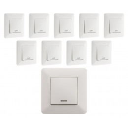 Lot De 10 Interrupteurs Va & Vient À Voyant 10a Blanc - Artezo