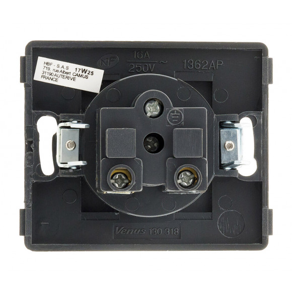 Prise 2 P+t 16a - Composable - Noir - Venus