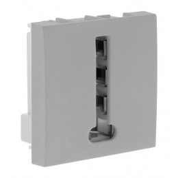 Prise Tel. 8 Plots - Moteur Seul - Silver - Simplea