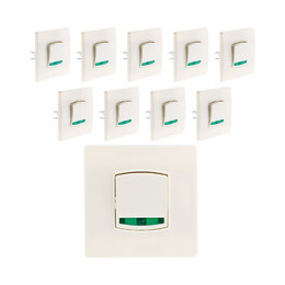 Lot De 10 Va & Vient Voyant Borne-auto Vis+griffes Blanc - Diwone