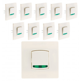 Lot De 10 Va & Vient Voyant Borne-auto Vis+griffes Blanc - Diwone