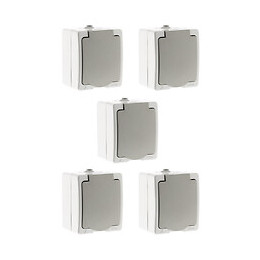 Prise 2p+t 16a Gris Clair Ip54 - Akya