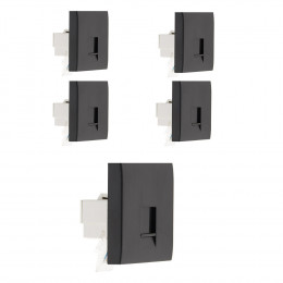 Lot De 5 Prises Tel. Rj 45 Cat.5 - Moteur Seul - Noir - Simplea