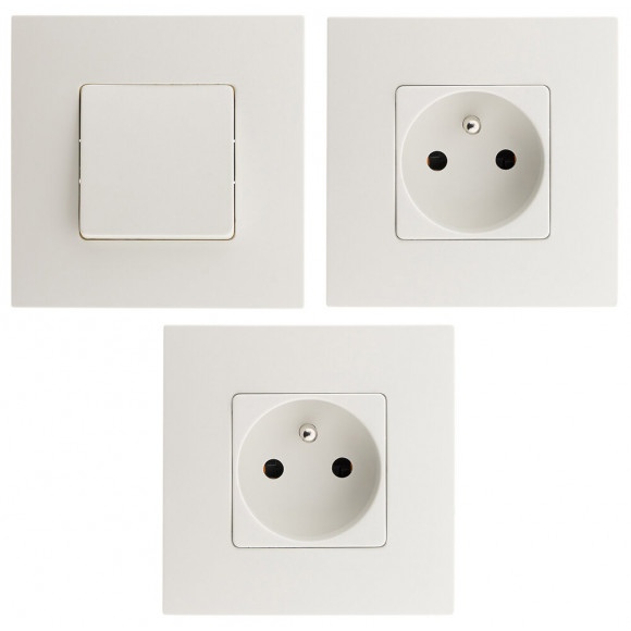 Lot De 1 Va-et-vient + 2 Prises Monté Blanc - Clarys