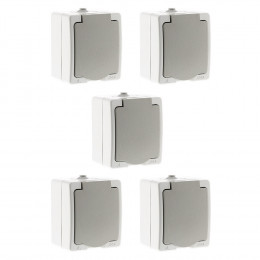 Prise 2p+t 16a Gris Clair Ip54 - Akya