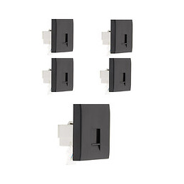 Lot De 5 Prises Tel. Rj 45 Cat.5 - Moteur Seul - Noir - Simplea
