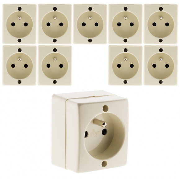 Lot De 10 Prises 2p+t 16a Saillie Béjing - Beijing