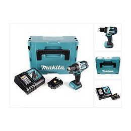 Makita Ddf 484 Ra1j 18 V Perceuse Visseuse Sans Fil Brushless 54 Nm Avec Boîtier Makpac + 1x Batterie Bl 1820 2,0 Ah + Chargeu