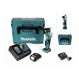 Makita Dda 351 Re1j Perceuse Visseuse D'angle Sans Fil, 18 V 13,5nm + 1x Batterie 2,0ah + Chargeur + Makpac