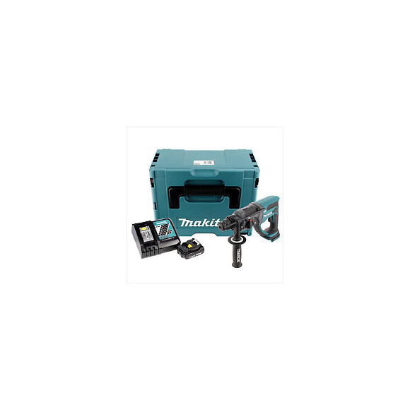 Makita Dhr 202 Y1j-d 18 V Perforateur Burineur Sds-plus Avec Boîtier Makpac + 1x Batterie 2,0 Ah + Chargeur