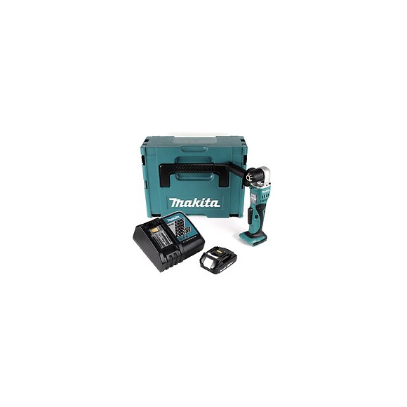 Makita Dda 351 Re1j Perceuse Visseuse D'angle Sans Fil, 18 V 13,5nm + 1x Batterie 2,0ah + Chargeur + Makpac