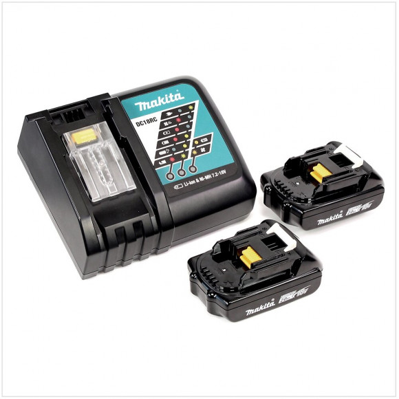 Makita Ddf 483 Ryj 18 V Perceuse Visseuse Sans Fil Avec Boîtier Makpac + 2x Batteries Bl 1820 2,0 Ah + Chargeur Dc18rc