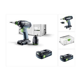Festool T 18+3 Li-basic Perceuse-visseuse Sans Fil + Coffret De Transport Systainer + 1x Batterie Bp 18 Li 3,1 Ah - Sans Charge