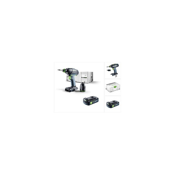 Festool T 18+3 Li-basic Perceuse-visseuse Sans Fil + Coffret De Transport Systainer + 1x Batterie Bp 18 Li 3,1 Ah - Sans Charge