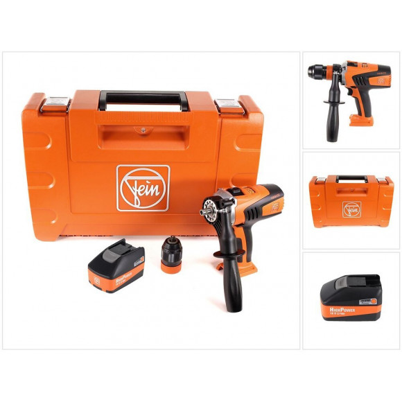 Fein Ascm 18 Qm Perceuse-visseuse Sans Fil - 4 Vitesses 18v 90nm ( 71161164000 ) Set + Coffret De Transport + 1x Batterie 5,2 A