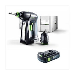 Festool C 18 Li-basic Perceuse-visseuse Sans Fil + Boîtier Systainer + 1x Batterie Bp 18 Li 3,1 C - Sans Chargeur