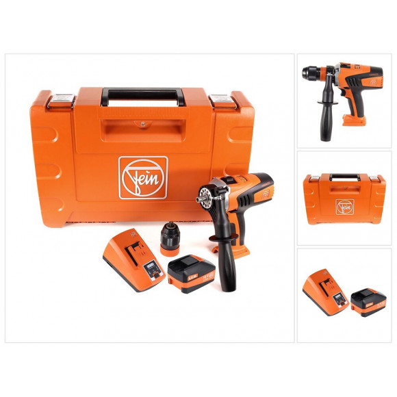 Fein Ascm 18 Qm Perceuse-visseuse Sans Fil - 4 Vitesses 18v 90nm ( 71161164000 ) Set + Coffret De Transport + 1x Batterie 6,0 A