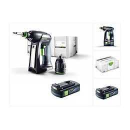 Festool C 18 Li-basic Perceuse-visseuse Sans Fil + Boîtier Systainer + 1x Batterie Bp 18 Li 3,1 C - Sans Chargeur