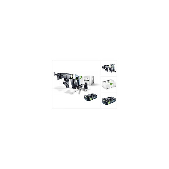 Festool Dwc 18-2500 Li Basic Visseuse Sans Fil Pour Plaquistes Avec Boîtier Systainer + Chargeur De Vis + 1x Batterie Bp 18 Li