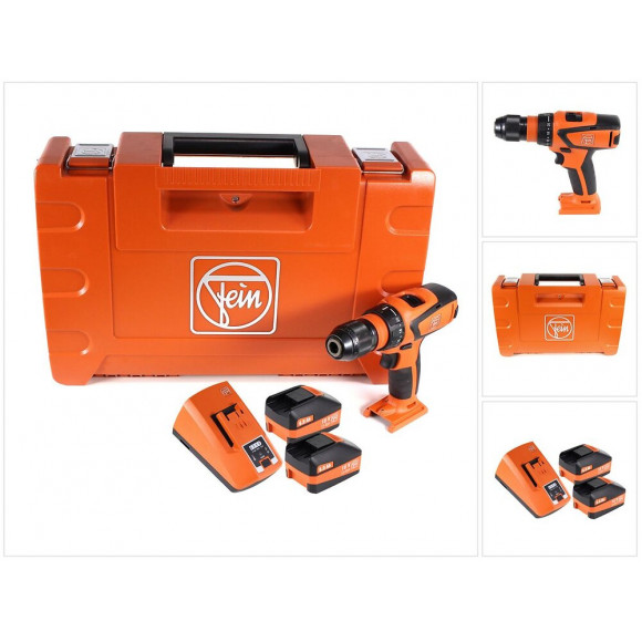 Fein Ascm 18 Qsw Perceuse Visseuse Sans Fil 4-vitesses 18v 40nm ( 71161264000 ) Set + Coffret De Transport + 2x Batteries 6,0 A