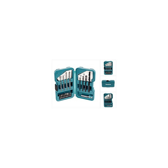 Makita D-40216 Jeu D'embouts Et De Forets - 17 Pièces + Coffret En Plastique