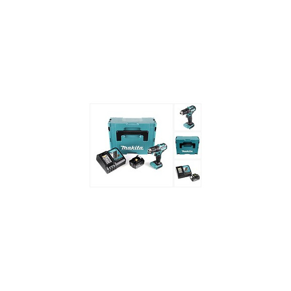 Makita Ddf 483 Rf1j 18 V Perceuse Visseuse Sans Fil Avec Boîtier Makpac + 1x Batterie Bl 1830 3,0 Ah + Chargeur Dc18rc